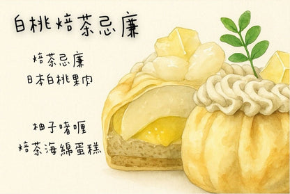 白桃焙茶忌廉蛋糕(切件)